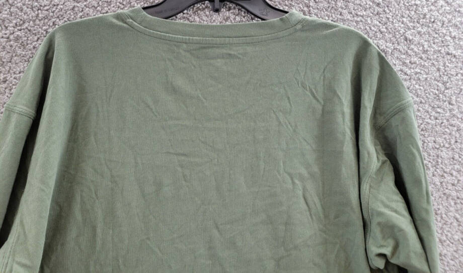 Calvin Klein Performance Long Sleeve Crew Neck Top Women's L Olive Green Solid