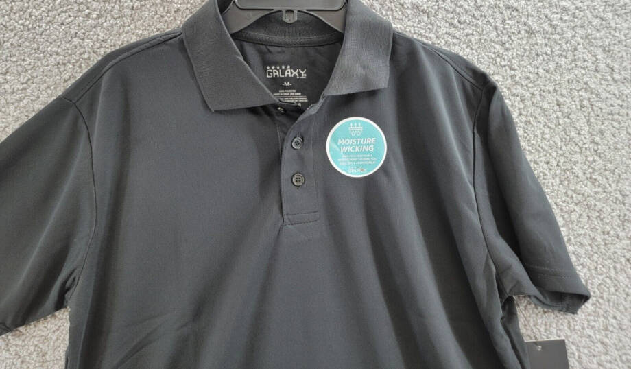 Galaxy By Harvic Short Sleeve Pique Polo Shirt Men's M Black Collared Pullover