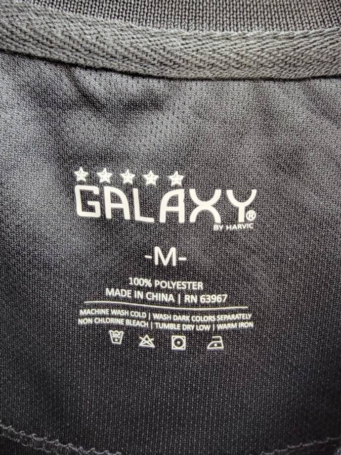 Galaxy By Harvic Short Sleeve Pique Polo Shirt Men's M Black Collared Pullover
