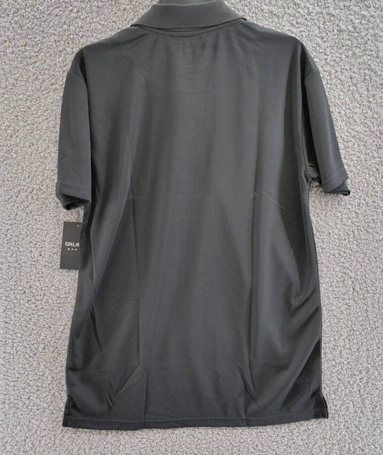 Galaxy By Harvic Short Sleeve Pique Polo Shirt Men's M Black Collared Pullover