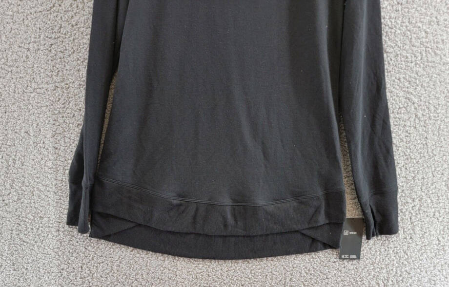 ID Ideology Active Butter Long-Sleeve Thumbhole Tunic Top Women's XS Deep Black