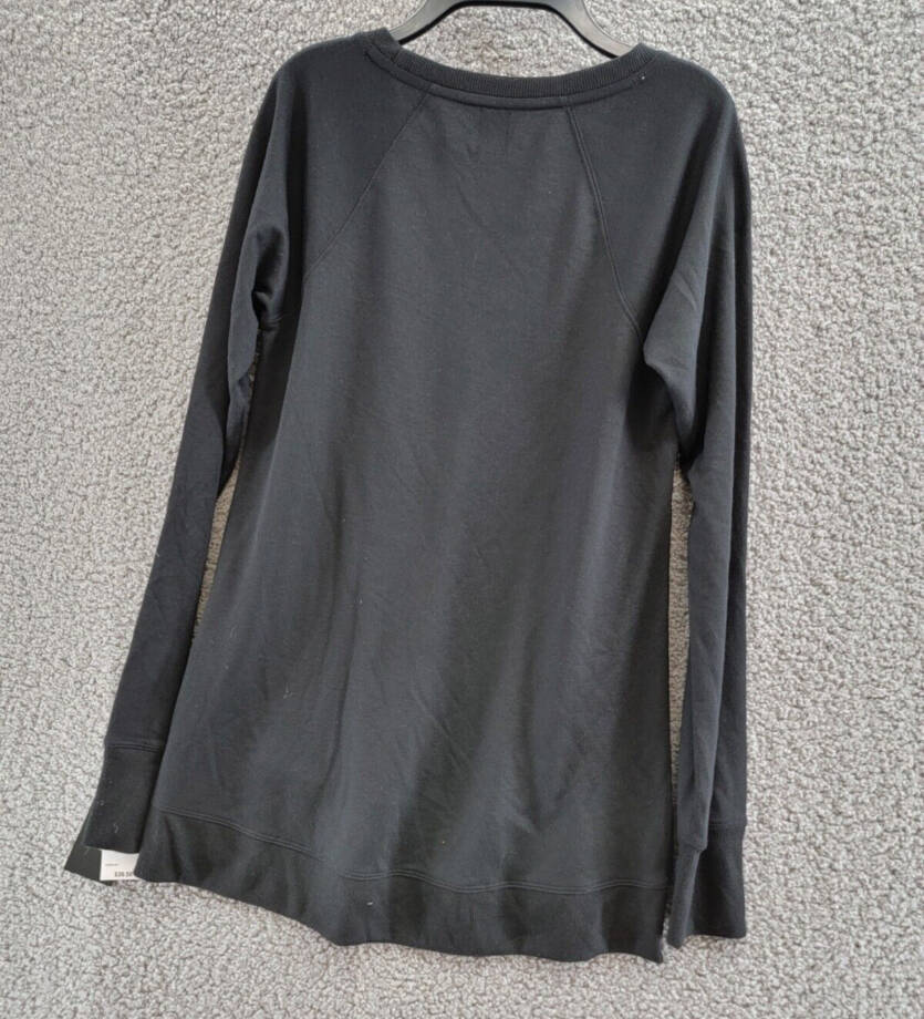 ID Ideology Active Butter Long-Sleeve Thumbhole Tunic Top Women's XS Deep Black