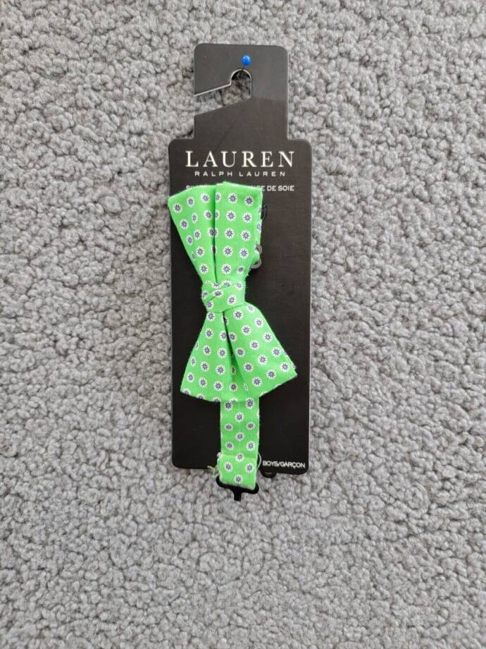 Lauren Ralph Lauren Flamingo Bow Tie Boys One Size Green/Blue Stay-Put Closure
