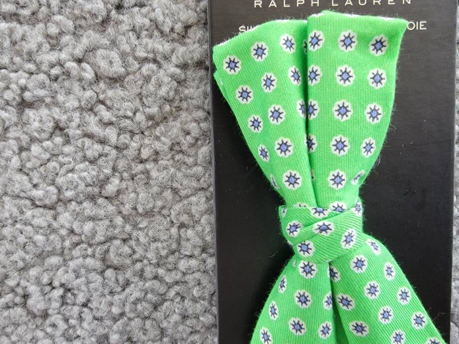 Lauren Ralph Lauren Flamingo Bow Tie Boys One Size Green/Blue Stay-Put Closure
