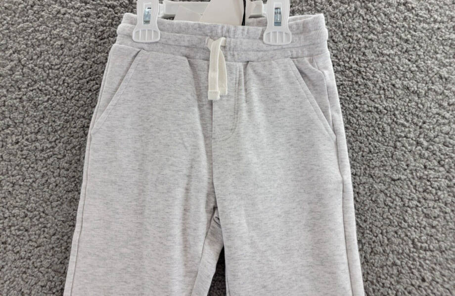 Miles The Label Fleece Jogger Pants Boys 5Y Light Heather Grey Drawstring Waist