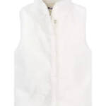 Epic Threads Faux Fur Vest Big Girls XL Angel White Lined Pockets Hidden Button~