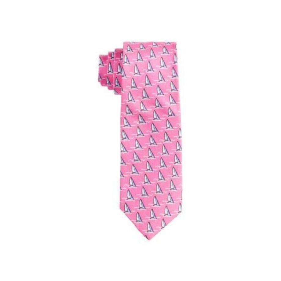 Lauren Ralph Lauren Silk Blend Classic Sailboat Tie Boys Pink/Blue Keeper Loop~