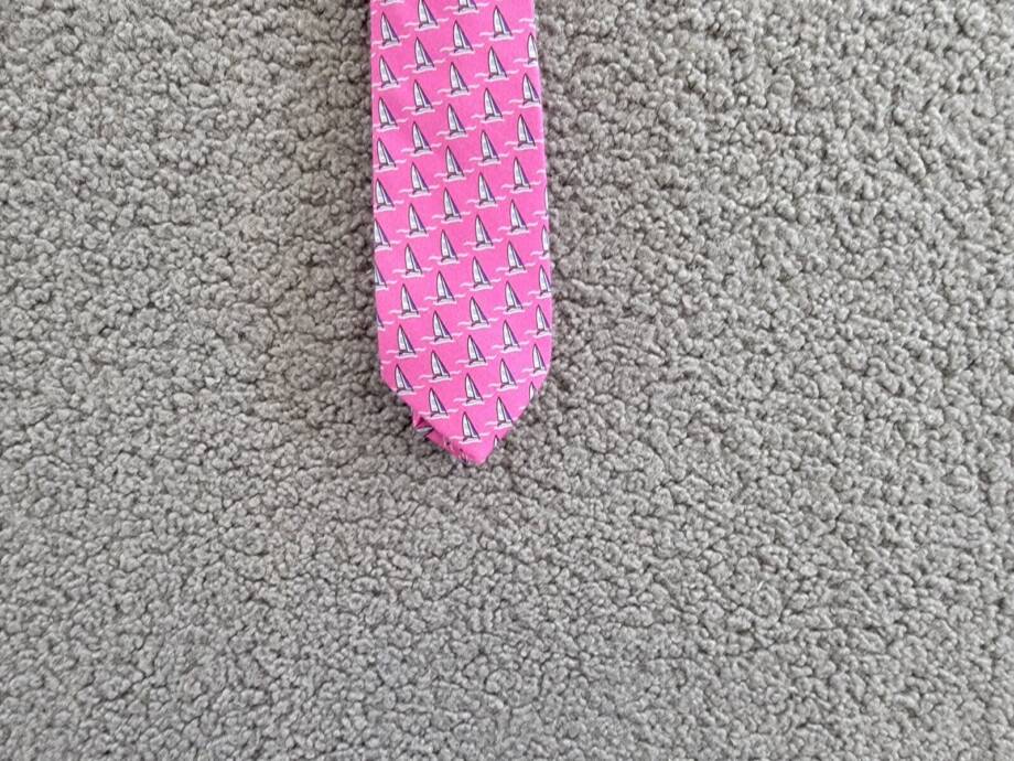 Lauren Ralph Lauren Silk Blend Classic Sailboat Tie Boys Pink/Blue Keeper Loop~
