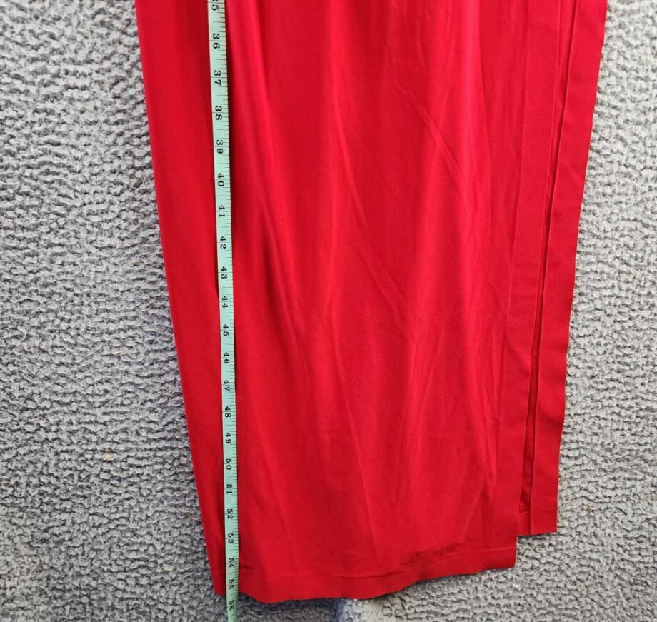 Norma Kamali Marissa Wide Slit Gown Women's L/40 Tiger Red Scoop Neck Pullover