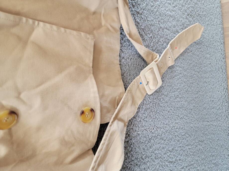 Good American Chino Cropped Trench Jacket Women's 4XL/5XL Champagne Flap Collar