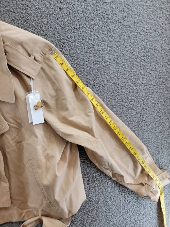 Good American Chino Cropped Trench Jacket Women's 4XL/5XL Champagne Flap Collar