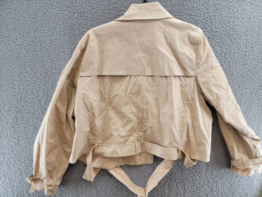 Good American Chino Cropped Trench Jacket Women's 4XL/5XL Champagne Flap Collar