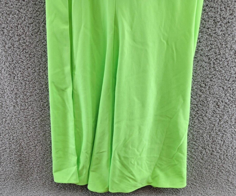 AQUA Strapless Formal Evening Dress Women's 4 Neon Green Slit Front Zip Closure~