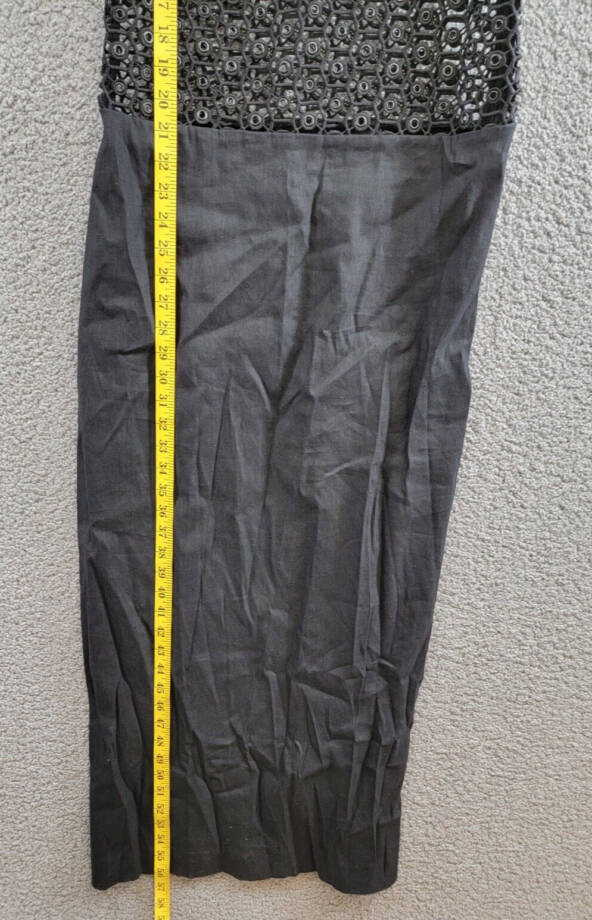 SIMKHAI Ginza Sleeveless Openwork Maxi Dress Women's L Black Openwork Panel