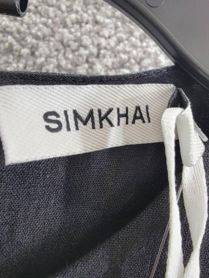 SIMKHAI Ginza Sleeveless Openwork Maxi Dress Women's L Black Openwork Panel