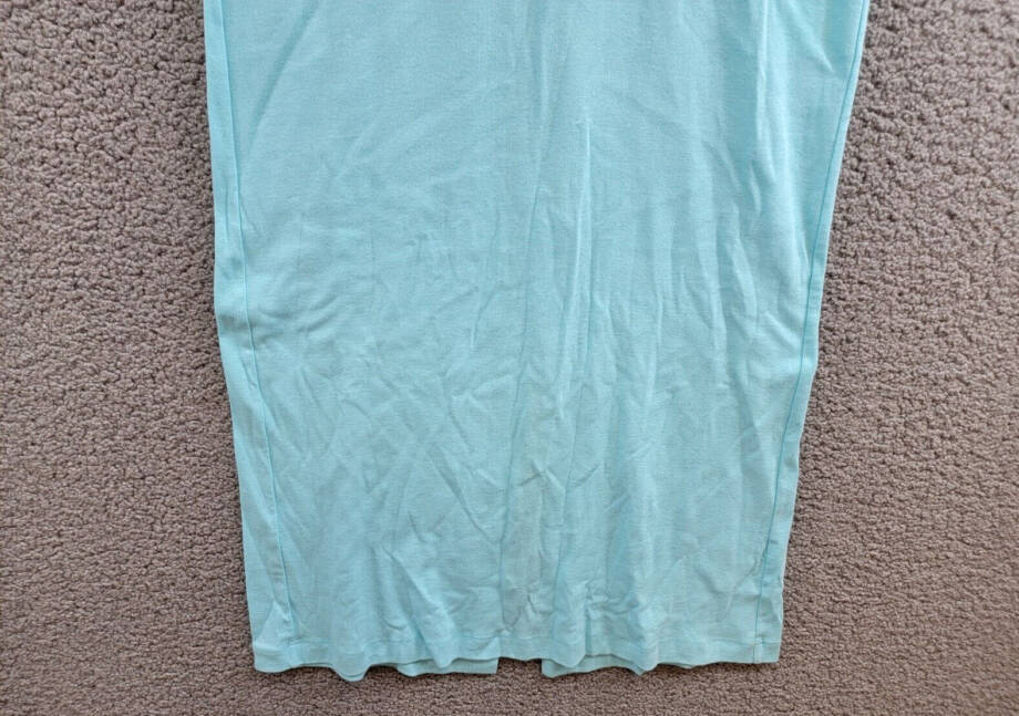 Rosetta Getty Long Sleeve Polo Dress Women's XS Aqua Solid Collared Pullover
