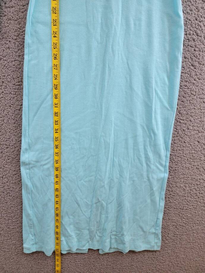 Rosetta Getty Long Sleeve Polo Dress Women's XS Aqua Solid Collared Pullover