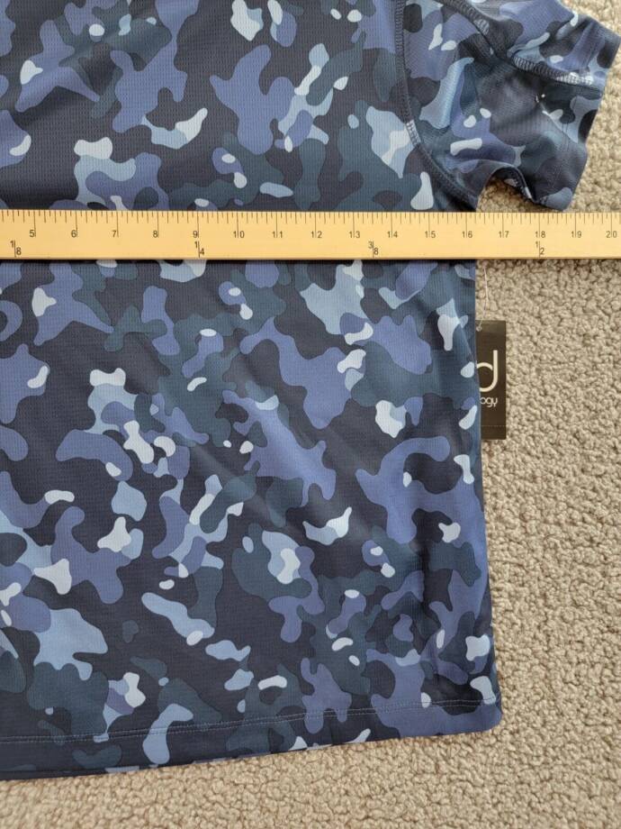 ID Ideology Camo-Print Short Sleeve T-Shirt Boys M Indigo Sea Pullover Style