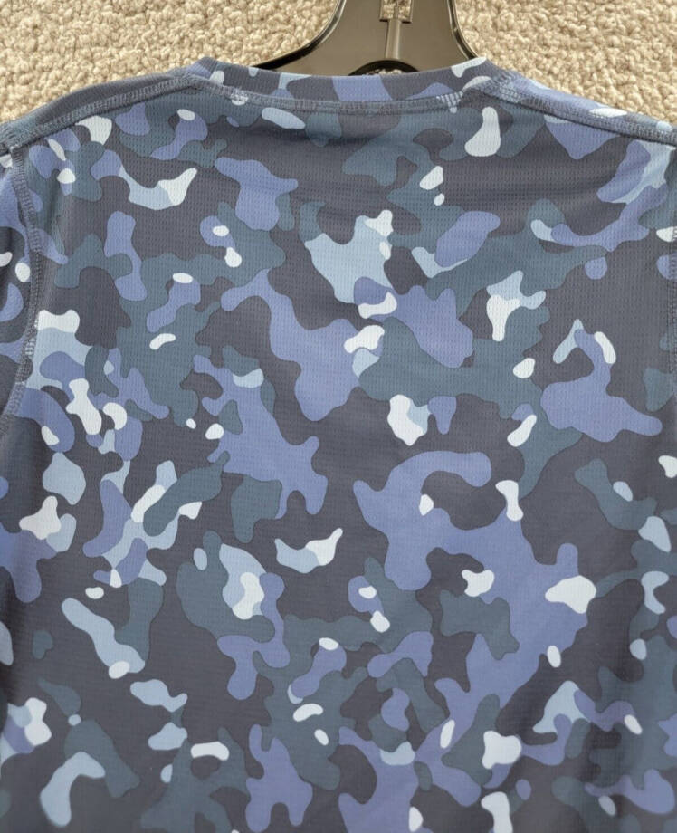 ID Ideology Camo-Print Short Sleeve T-Shirt Boys M Indigo Sea Pullover Style
