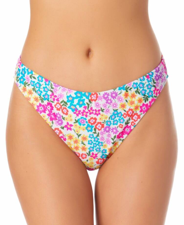 California Waves Printed Bikini Bottoms Juniors M Multicolor Elastic Waist