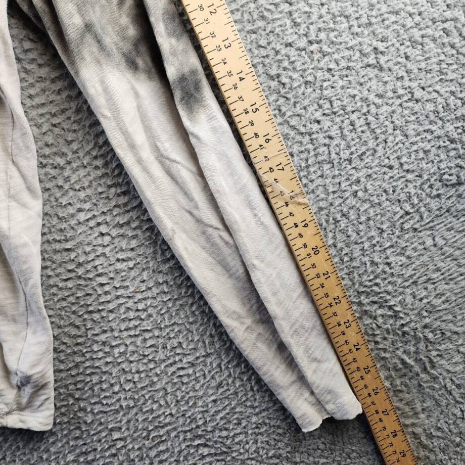 ATM Slub Jersey Smoke Print Destroyed Hoodie Men's L Silver/Smoke Drawstring L/S