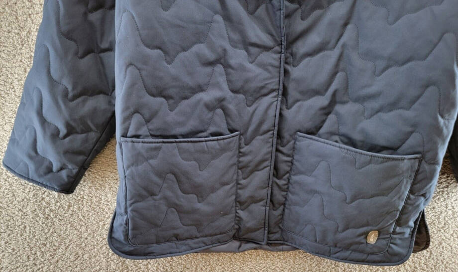 Bass Outdoor Quilted Jacket Women's L Navy Blazer Patch Pockets Snap Closure L/S