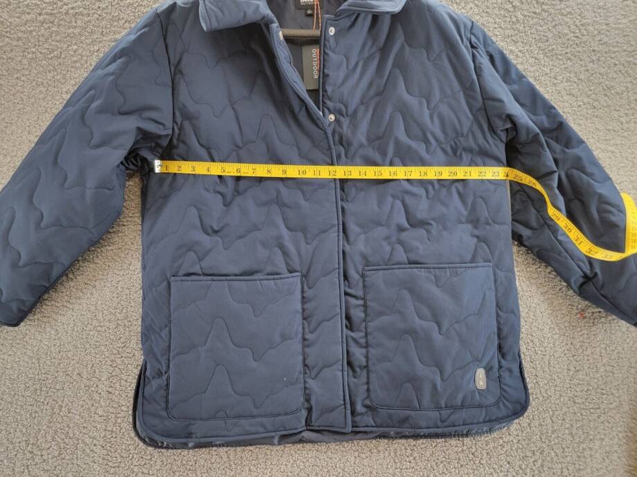 Bass Outdoor Quilted Jacket Women's L Navy Blazer Patch Pockets Snap Closure L/S