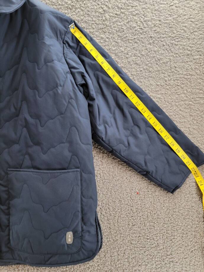 Bass Outdoor Quilted Jacket Women's L Navy Blazer Patch Pockets Snap Closure L/S