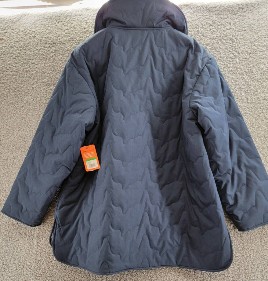 Bass Outdoor Quilted Jacket Women's L Navy Blazer Patch Pockets Snap Closure L/S