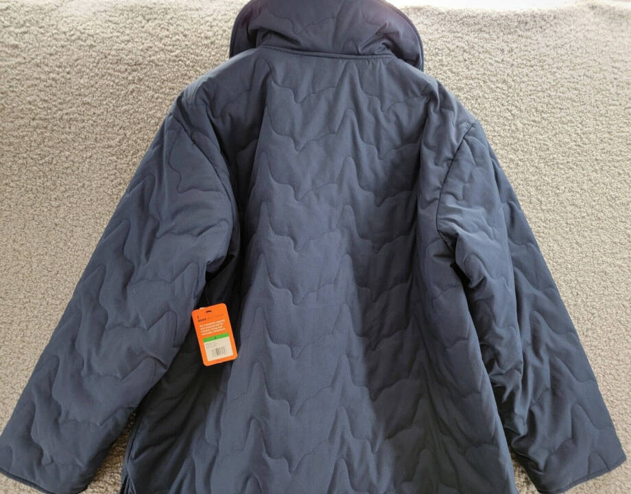 Bass Outdoor Quilted Jacket Women's L Navy Blazer Patch Pockets Snap Closure L/S