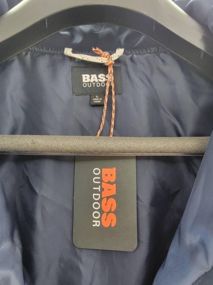 Bass Outdoor Quilted Jacket Women's L Navy Blazer Patch Pockets Snap Closure L/S