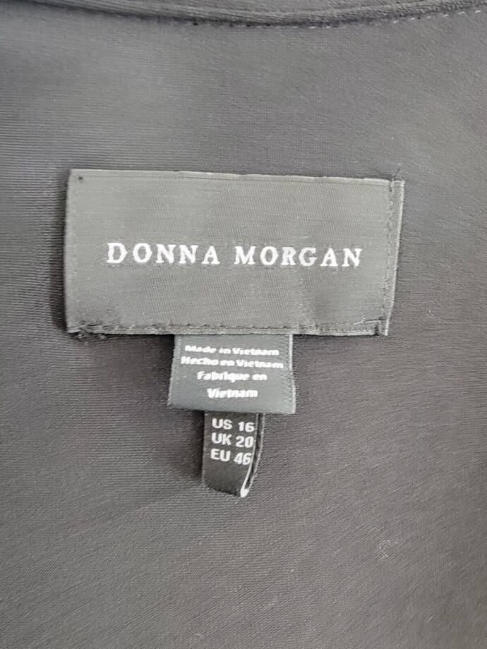 Donna Morgan Sleeveless V-Neck Wrap Dress Women's 16 Black Collared Unlined