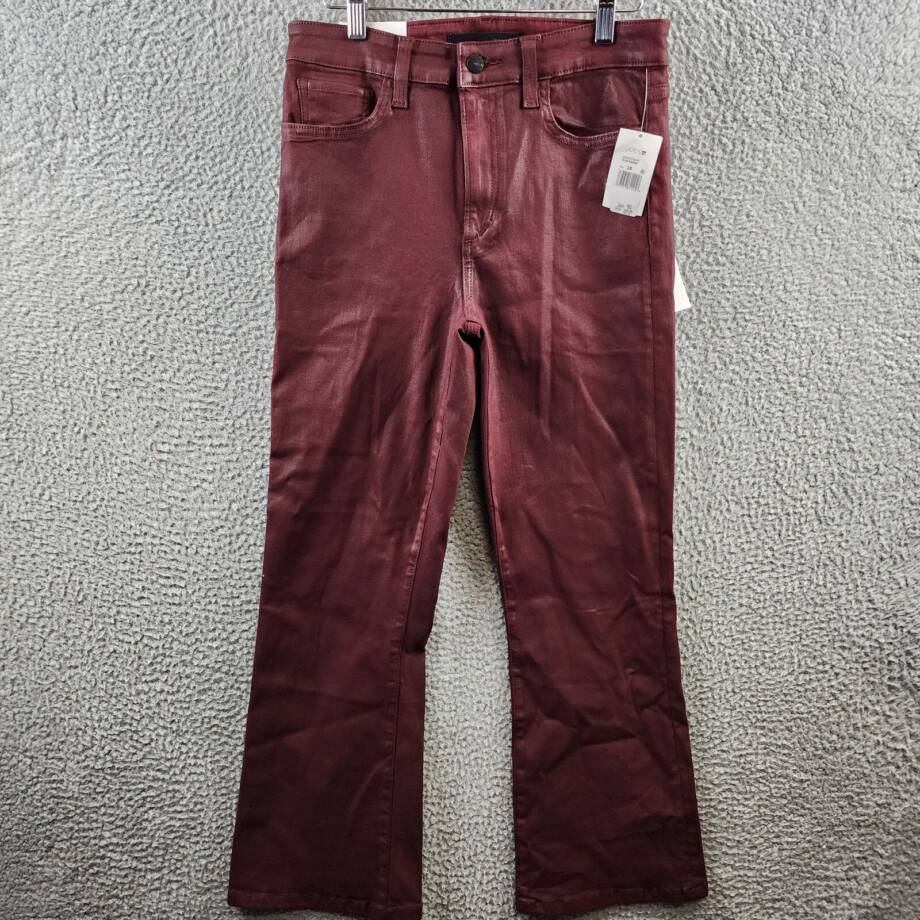 Joe's Jeans The Callie Coated High Rise Cropped Boot Jeans Women's 28 Rum Raisin