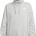 Nike Sportswear Club Fleece Oversized Mock-Neck Sweatshirt Women's XS Gray L/S