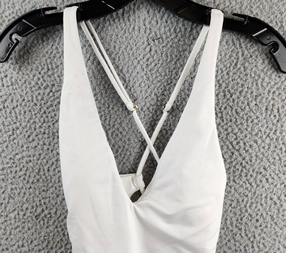 BECCA by Rebecca Virtue Tie Waist One Piece Swimsuit Women's S White Adjustable