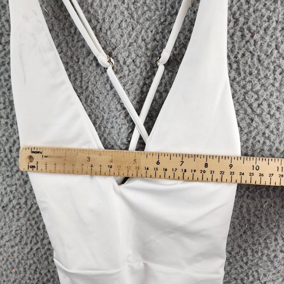 BECCA by Rebecca Virtue Tie Waist One Piece Swimsuit Women's S White Adjustable