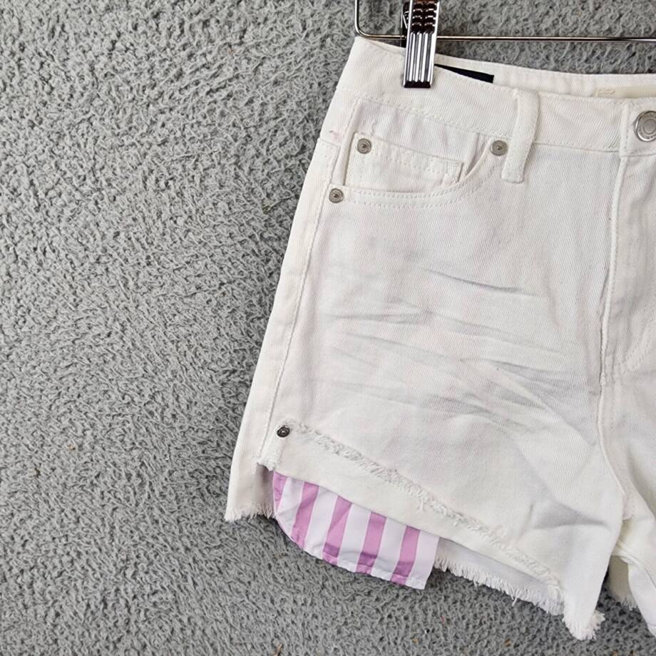 Habitual Kids Exposed Pocket Denim Shorts Big Kids Girls 14 White High Rise~