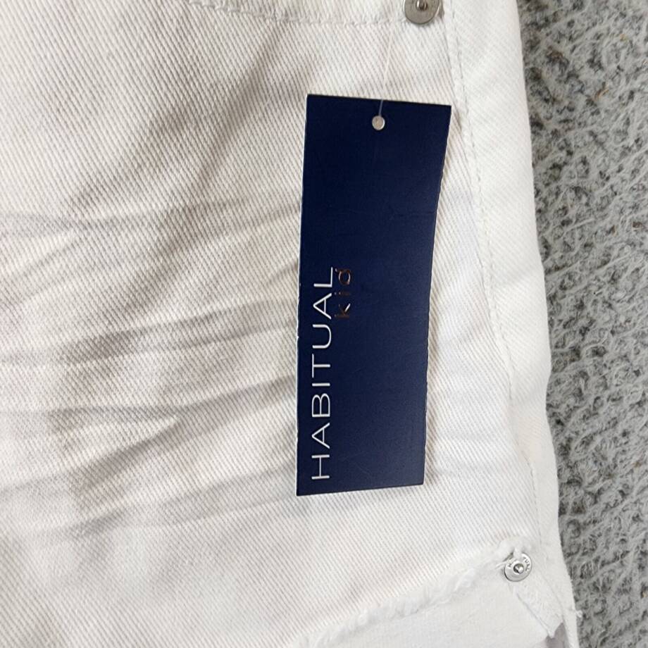 Habitual Kids Exposed Pocket Denim Shorts Big Kids Girls 14 White High Rise~