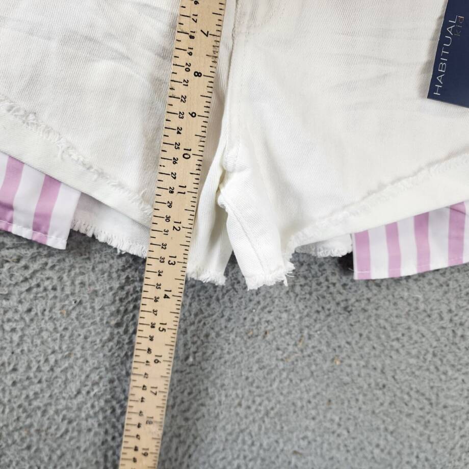 Habitual Kids Exposed Pocket Denim Shorts Big Kids Girls 14 White High Rise~