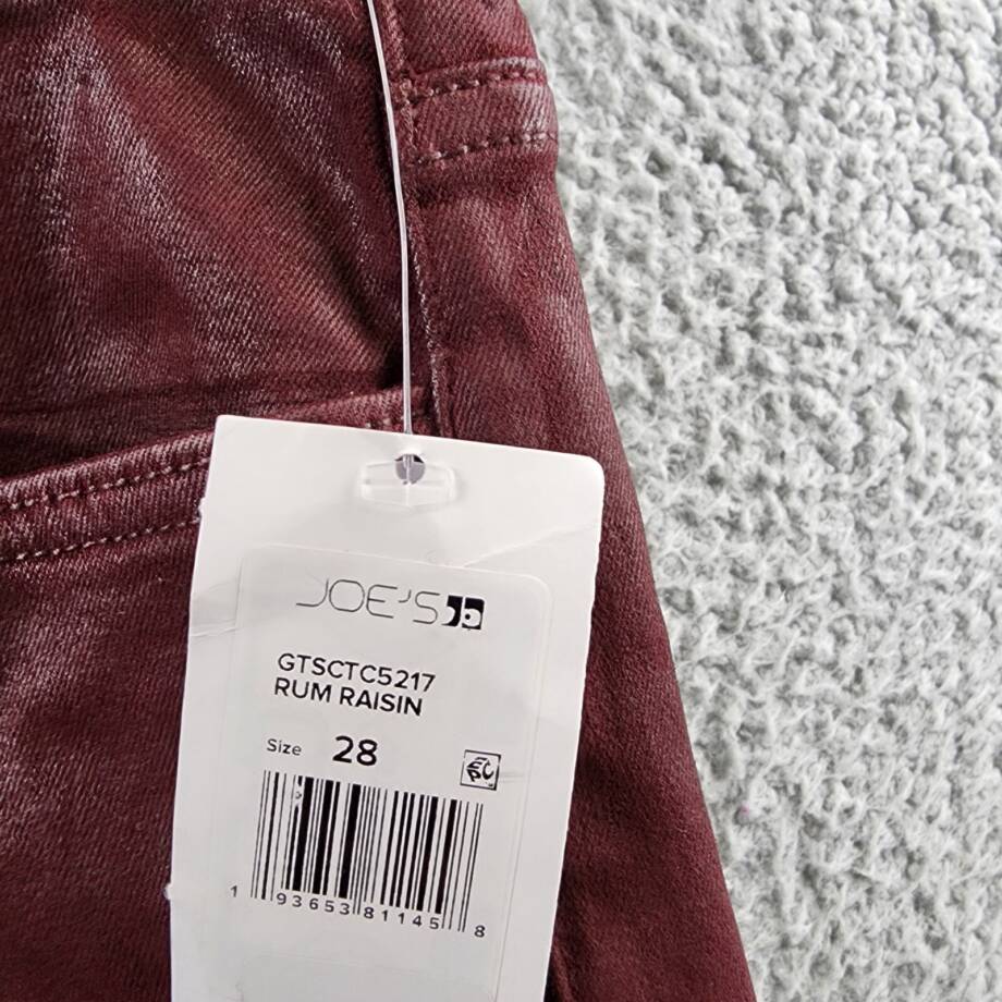 Joe's Jeans The Callie Coated High Rise Cropped Boot Jeans Women's 28 Rum Raisin