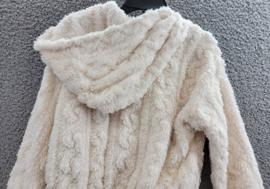 Speechless Faux Fur Long Sleeve Sweater Big Girls S Ivory Hooded Button Closure