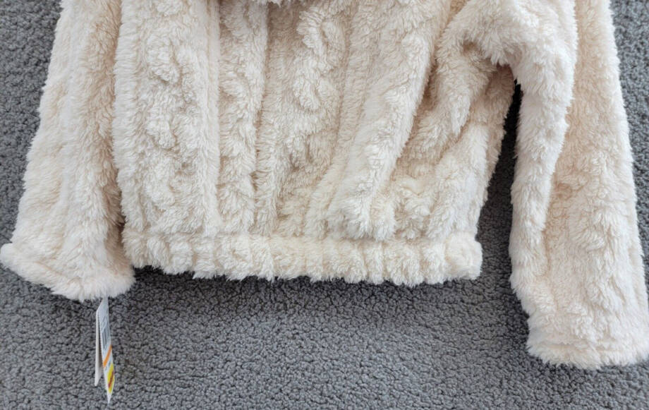 Speechless Faux Fur Long Sleeve Sweater Big Girls S Ivory Hooded Button Closure