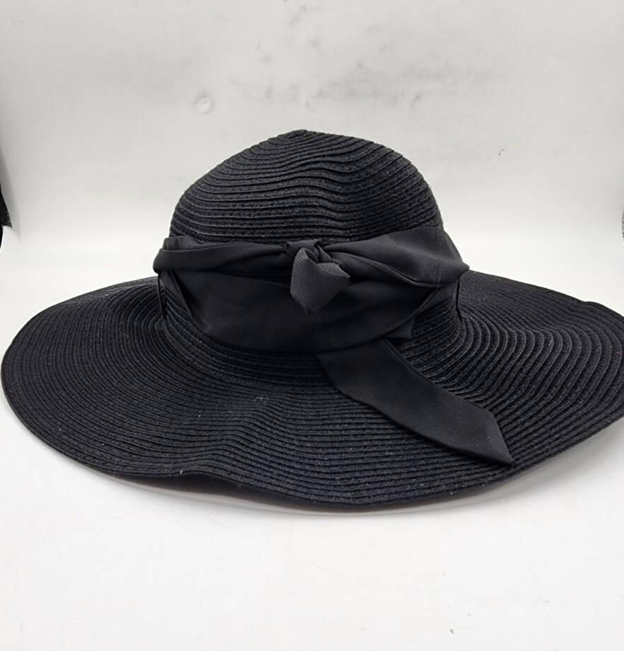 INC International Concepts Removable Tie Packable Floppy Hat Women's O/S Black