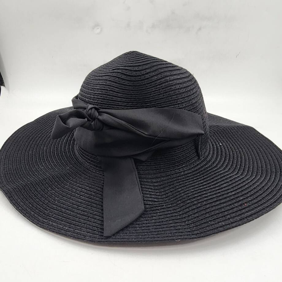 INC International Concepts Removable Tie Packable Floppy Hat Women's O/S Black