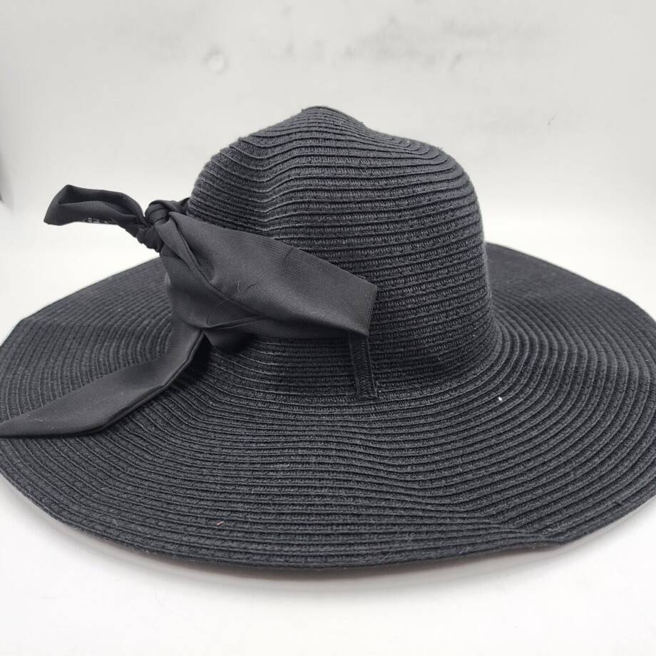 INC International Concepts Removable Tie Packable Floppy Hat Women's O/S Black