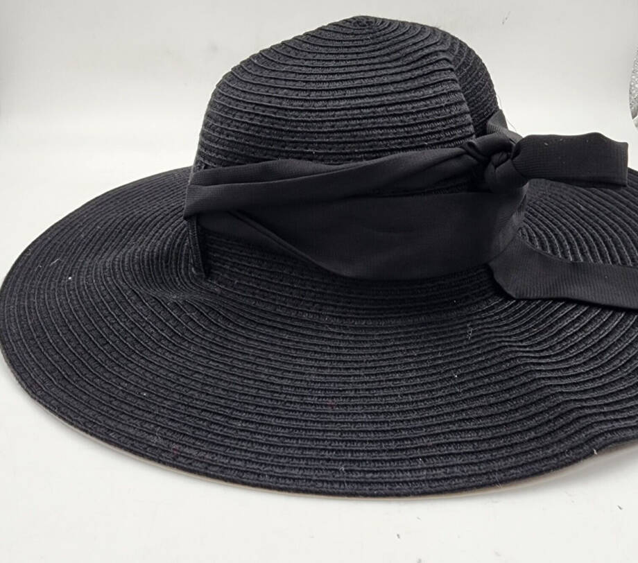 INC International Concepts Removable Tie Packable Floppy Hat Women's O/S Black