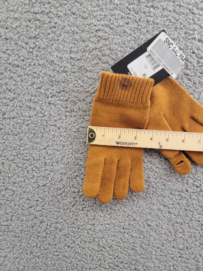 DKNY Rib Knit Flip-Top Finger Gloves Women's One Size Pecan Pull On