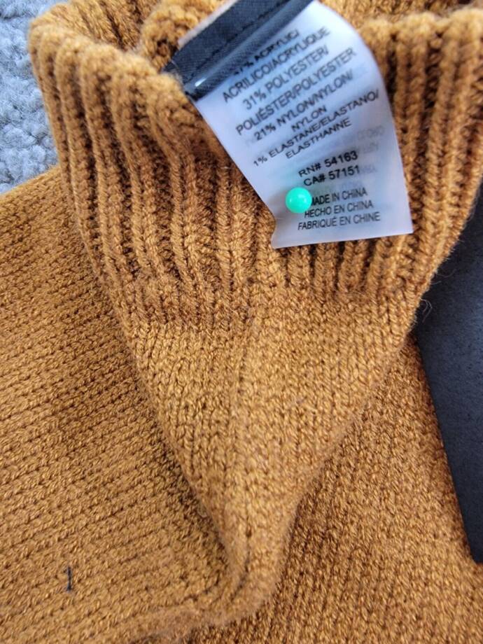 DKNY Rib Knit Flip-Top Finger Gloves Women's One Size Pecan Pull On