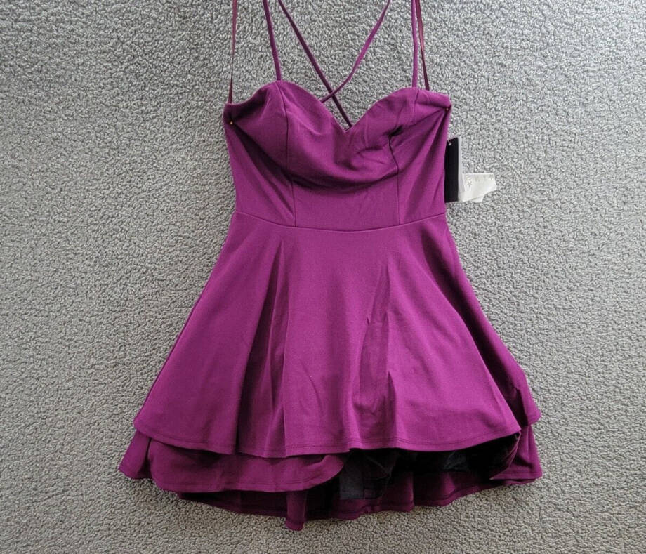 City Studio Sweetheart-Neckline Fit & Flare Dress Juniors' 9/10 Orchid Back Zip
