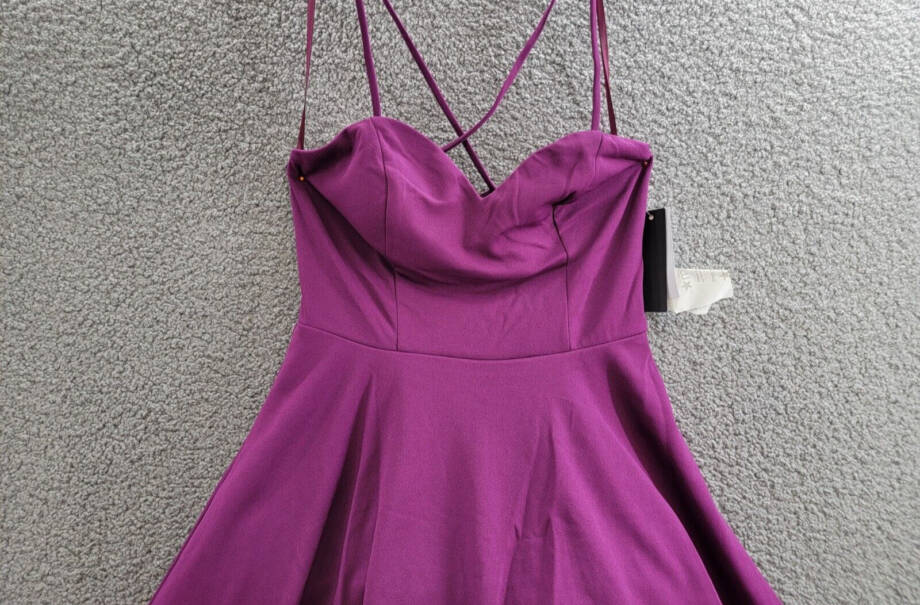 City Studio Sweetheart-Neckline Fit & Flare Dress Juniors' 9/10 Orchid Back Zip